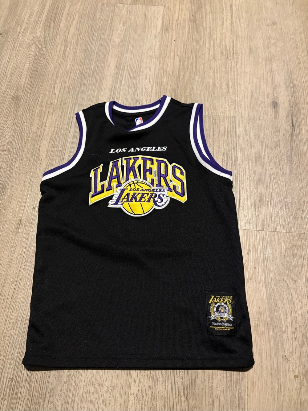 NBA Los Angeles Lakers Black Jersey with Purple and Yellow Accents